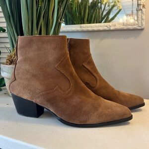 Violeta by MNG suede western booties ankle boots